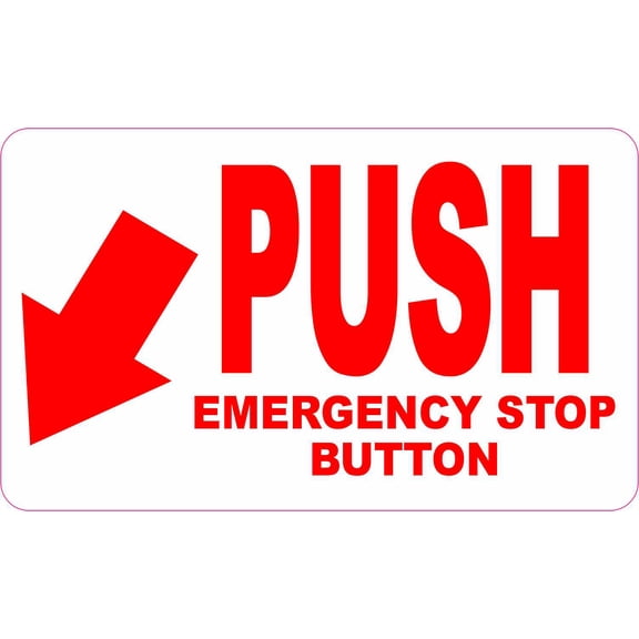 StickerTalk Push Emergency Stop Button Magnet, 5 inches x 3 inches