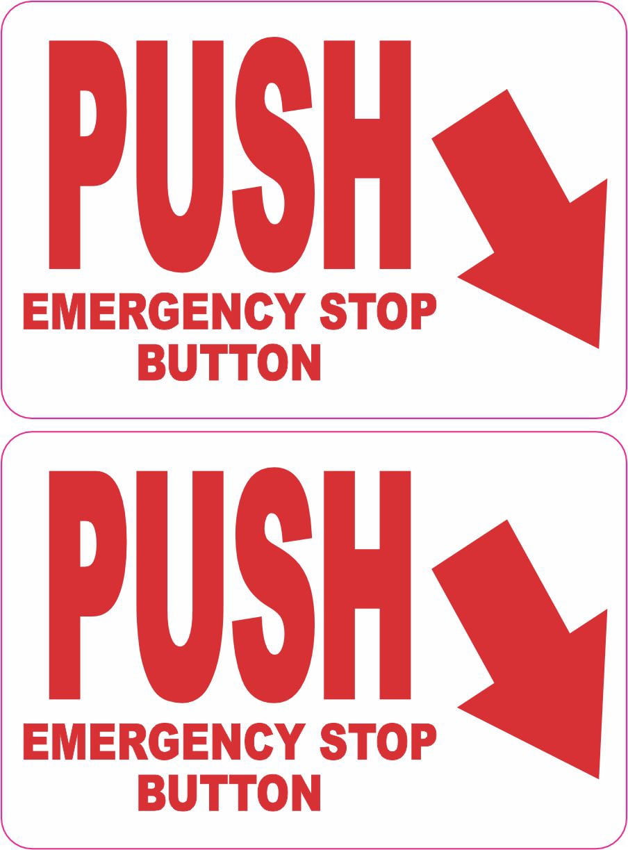 StickerTalk Push Emergency Stop Button Vinyl Stickers, 3 inches by 2 ...