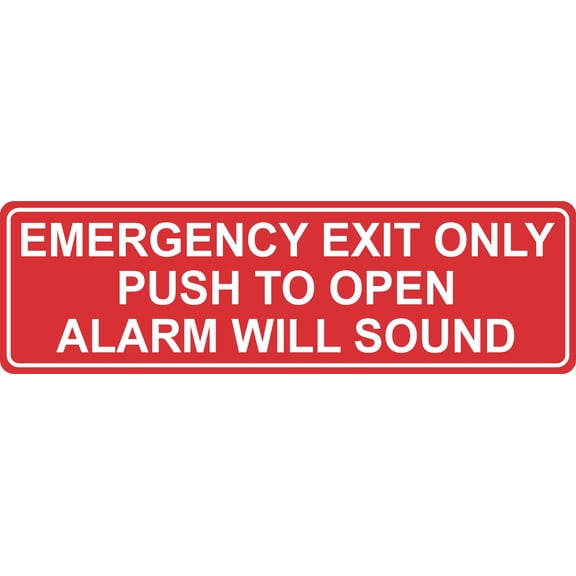 StickerTalk Push to Open Emergency Exit Only Magnet, 10 inches x 3 inches