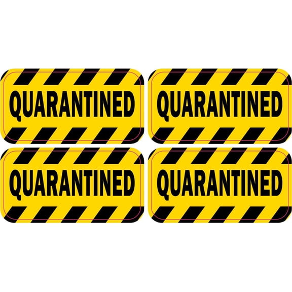 StickerTalk Quarantined Vinyl Stickers, 1 sheet of 4 stickers, 2 inches x 1 inch each