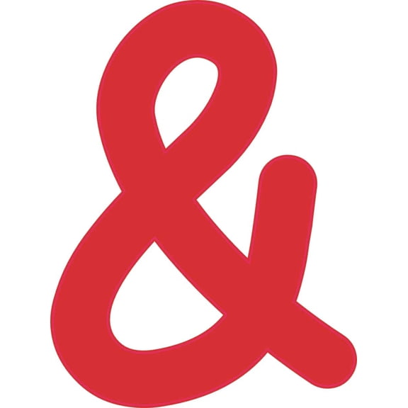 StickerTalk Red Ampersand AND Symbol Vinyl Sticker, 3 inches by 4 inches