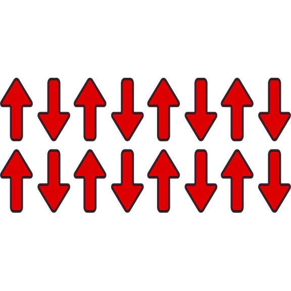 StickerTalk Red Arrow Vinyl Stickers, 1 sheet of 16 stickers, 0.