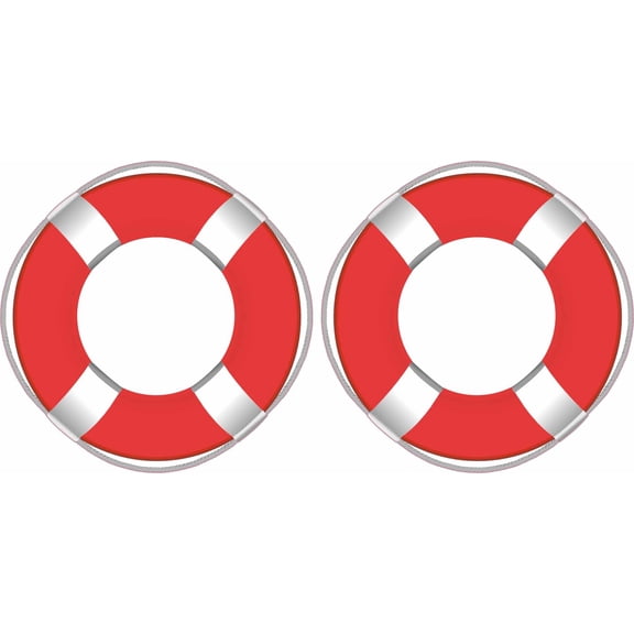 StickerTalk Red Life Ring Preserver Vinyl Sticker, 3 inches by 3 inches
