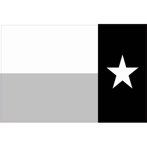 StickerTalk Reversed Black and White Texas Flag Sticker, 6 inches x 4 inches