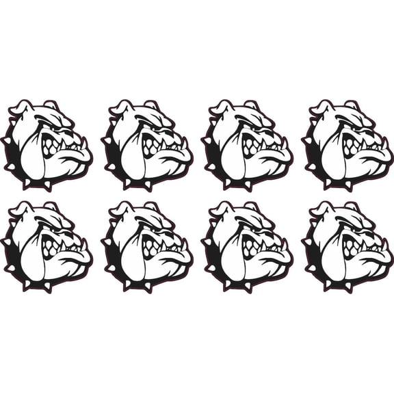 StickerTalk Right Facing Bulldog Mascot Vinyl Stickers, 1 inch x