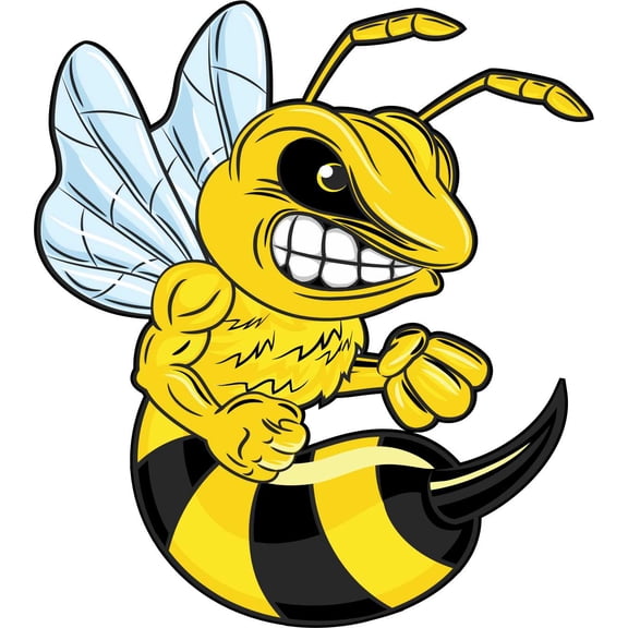 StickerTalk Right Facing Hornet Vinyl Sticker, 4 inches x 4.5 inches