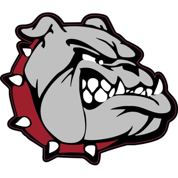 StickerTalk Right Facing Maroon Collared Bulldog Sticker, 3.5 inches x 3.0 inches