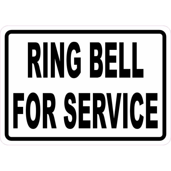 StickerTalk Ring Bell For Service Vinyl Sticker, 5 inches x 3.5