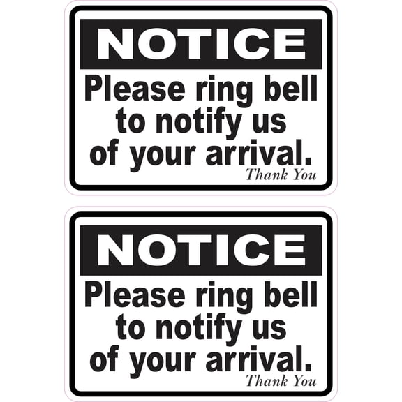 StickerTalk Ring Bell to Notify Us of Your Arrival Vinyl Sticker