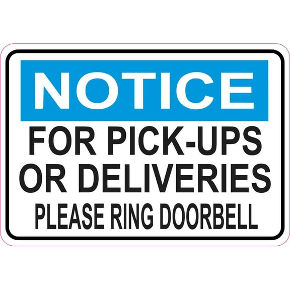 StickerTalk Ring Doorbell for Pick-Ups or Deliveries Sticker, 5 inches x 3.5 inches
