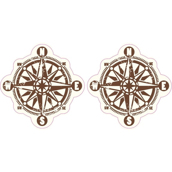 StickerTalk Rustic Compass Rose Vinyl Stickers, 3.5 inches x 3.5 inches