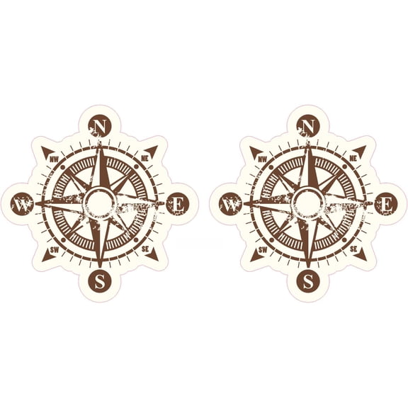 StickerTalk Rustic Compass Rose Vinyl Stickers, 3 inches x 3 inches
