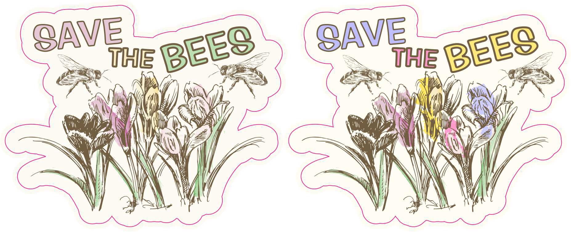 StickerTalk Save the Bees Vinyl Stickers, 1 sheet of 2 stickers, 3 ...