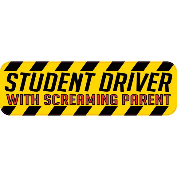 StickerTalk Screaming Parent Student Driver Vinyl Sticker, 10 in