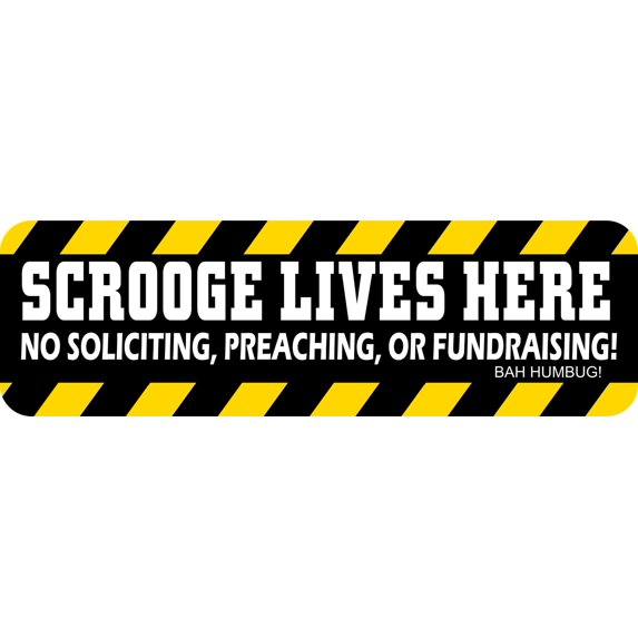 StickerTalk Scrooge Lives Here Vinyl Sticker, 10 inches x 3 inches