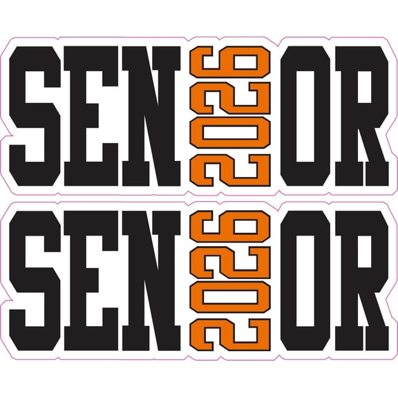 StickerTalk Senior 2026 Orange Vinyl Sticker Sheet, 5 inches x 2 inches