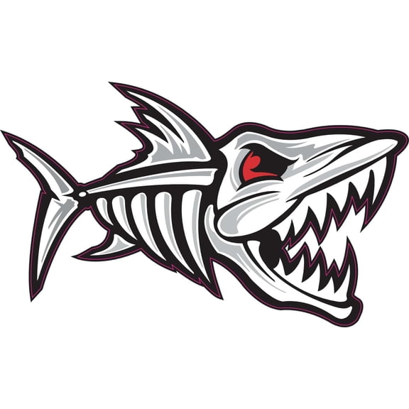 StickerTalk Skeleton Fish Vinyl Sticker Decal, 5 inches x 3 inches
