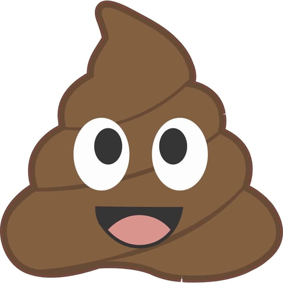 StickerTalk Smiling Face Poop Emoji Vinyl Sticker, 4 inches x 4