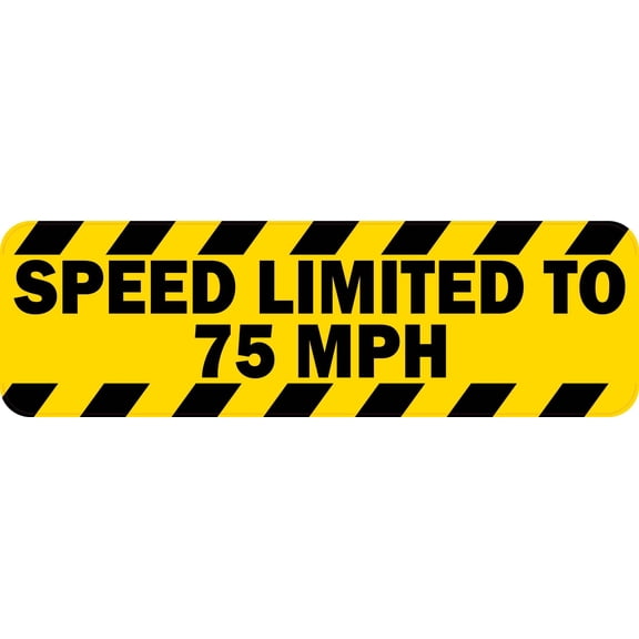 StickerTalk Speed Limited to 75 MPH Vinyl Sticker, 10 inches x 3