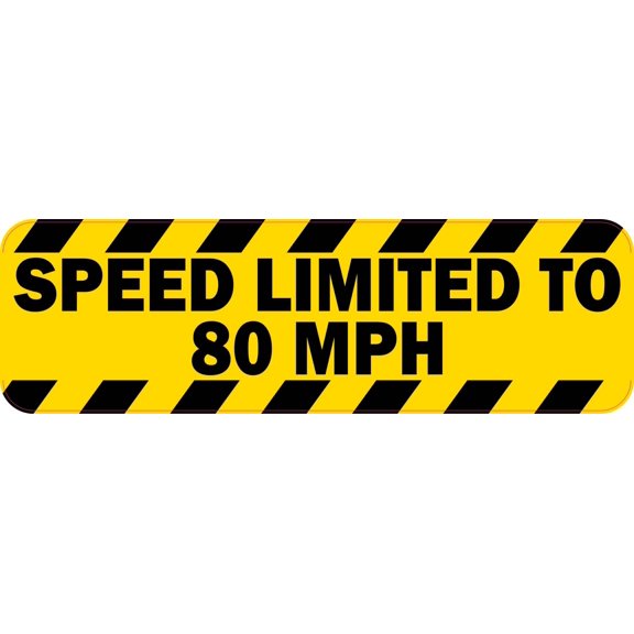 StickerTalk Speed Limited to 80 MPH Vinyl Sticker, 10 inches x 3 inches