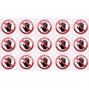 StickerTalk Square Do Not Touch Vinyl Stickers, 1 sheet of 15 stickers, 1 inch x 1 inch each