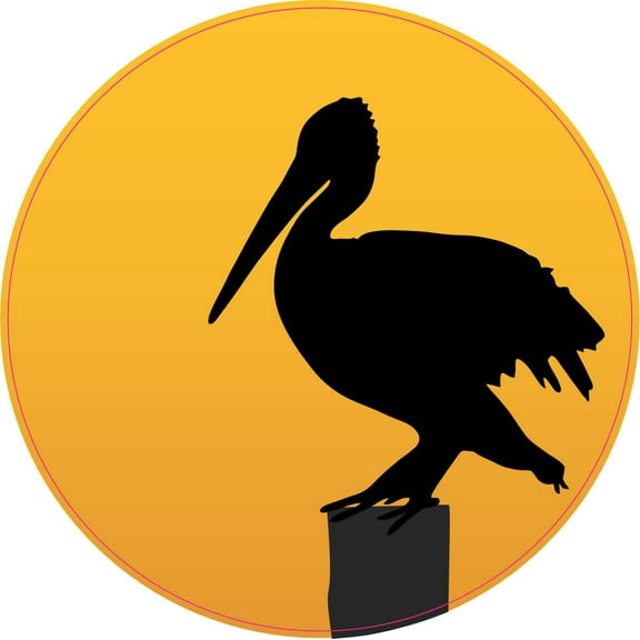 StickerTalk Sunset Pelican Vinyl Sticker, 4 inches x 4 inches