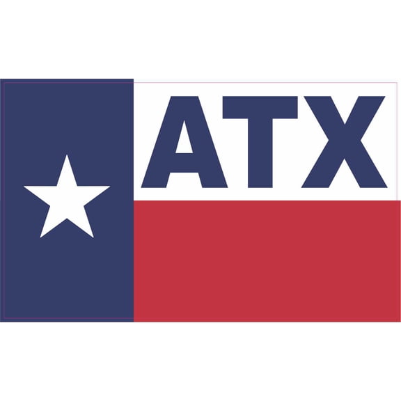 StickerTalk Texas Flag ATX Austin Vinyl Sticker, 5 inches x 3 inches