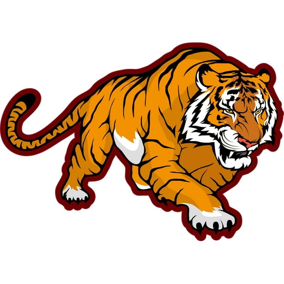 StickerTalk Tiger Mascot Sticker, 5 inches x 3.5 inches