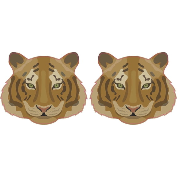 StickerTalk Tiger Vinyl Stickers, 1 sheet of 2 stickers, 3 inches x 2.5 inches each