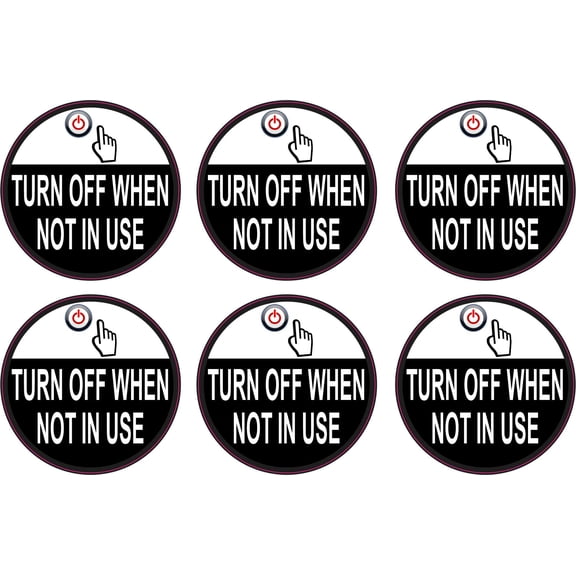 StickerTalk Turn Off When Not in Use Vinyl Stickers, 1 sheet of