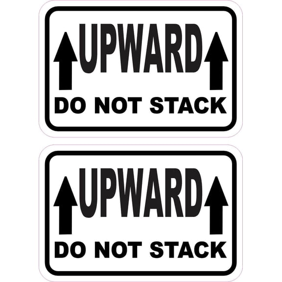 StickerTalk Upward Do Not Stack Vinyl Stickers, 1 sheet of 2 sti