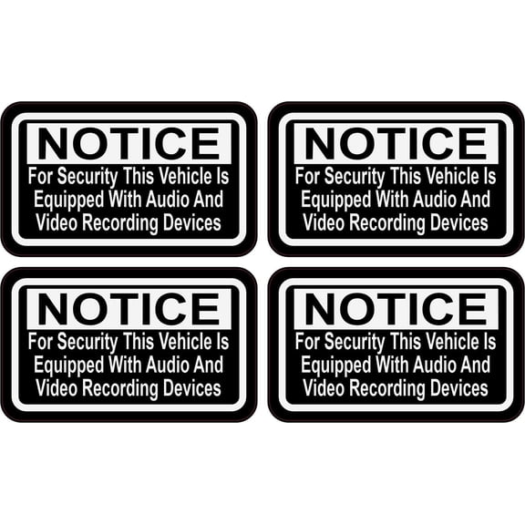 StickerTalk Vehicle Equipped w/ Audio Video Recording Sticker, 2.5 inches x 1.5 inches