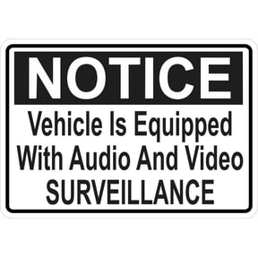 StickerTalk Vehicle Equipped with Audio and Video Surveillance Vinyl Sticker, 5 inches x 3.5 inches