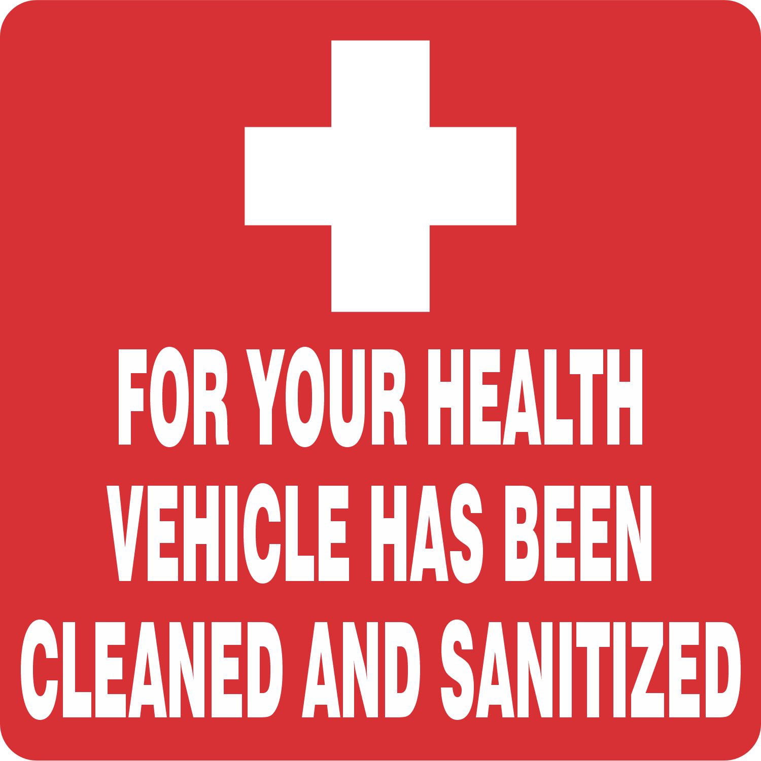 StickerTalk Vehicle Has Been Cleaned and Sanitized Vinyl Sticker, 5 ...