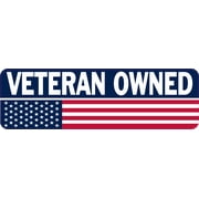 StickerTalk Veteran Owned Vinyl Sticker, 10 inches x 3 inches
