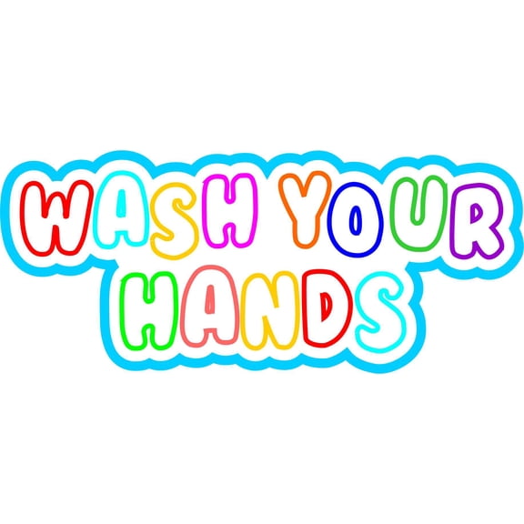 StickerTalk Wash Your Hands Vinyl Sticker, 6 inches x 2.5 inches