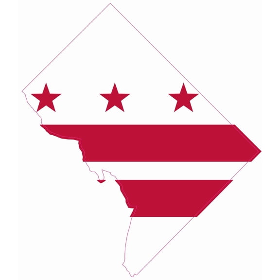 StickerTalk Washington DC Flag Sticker, 5.2 inches x 6 inches