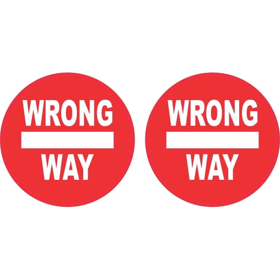 StickerTalk Wrong Way Stickers, 3 inches x 3 inches