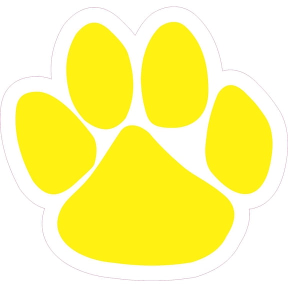 StickerTalk Yellow Paw Print Vinyl Sticker, 5 inches x 4.75 inches
