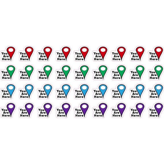 StickerTalk You Are Here Map Pointers Multicolor Stickers, 0.5 inches x 0.5 inches
