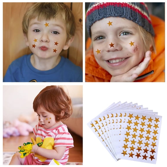 Stickers 1 Product Class Children Gold Five Pointed Star Self Labels 10 Sheets and 350 for Arts Crafts Educational Projects and, 0.63 inch, Gold