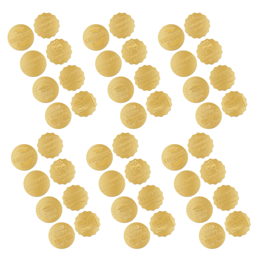 Stickers 20 Sheets Decorative Party Sealing Packing Graduation Label Season Gold Leaf Aluminum