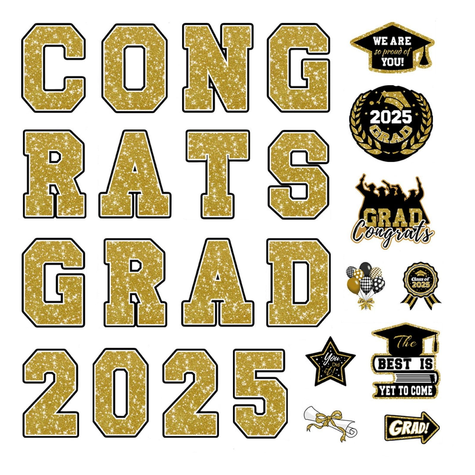 Stickers,2025 Graduation Car Magnets Decorations Graduation Fridge Magnets Car Garage Door Stickers Class Of 2025 Congrats Grad Cruise Door Decorations