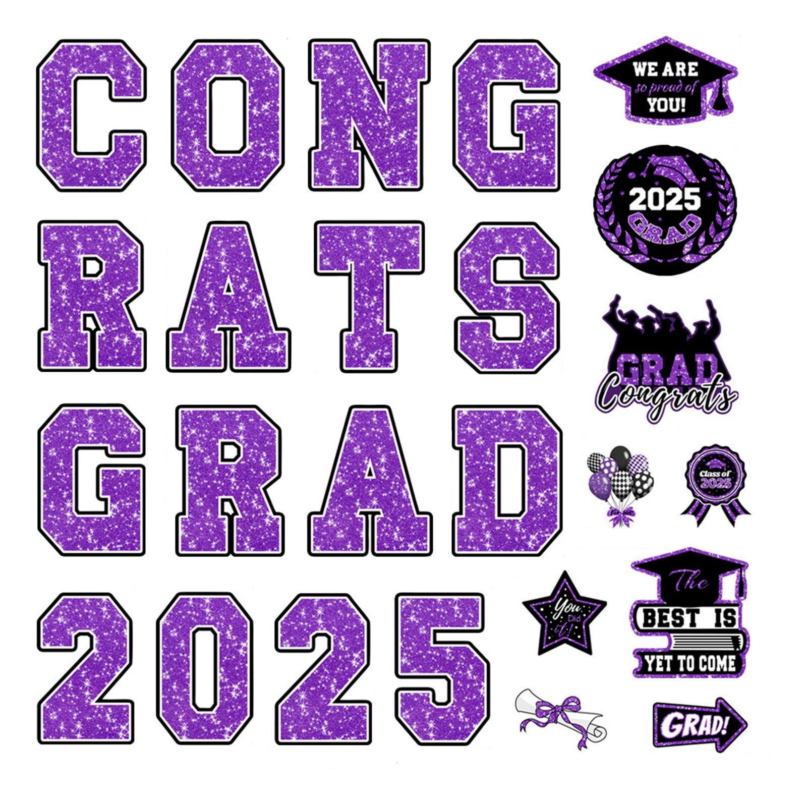 Stickers,2025 Graduation Car Magnets Decorations Graduation Fridge Magnets Car Garage Door Stickers Class Of 2025 Congrats Grad Cruise Door Decorations