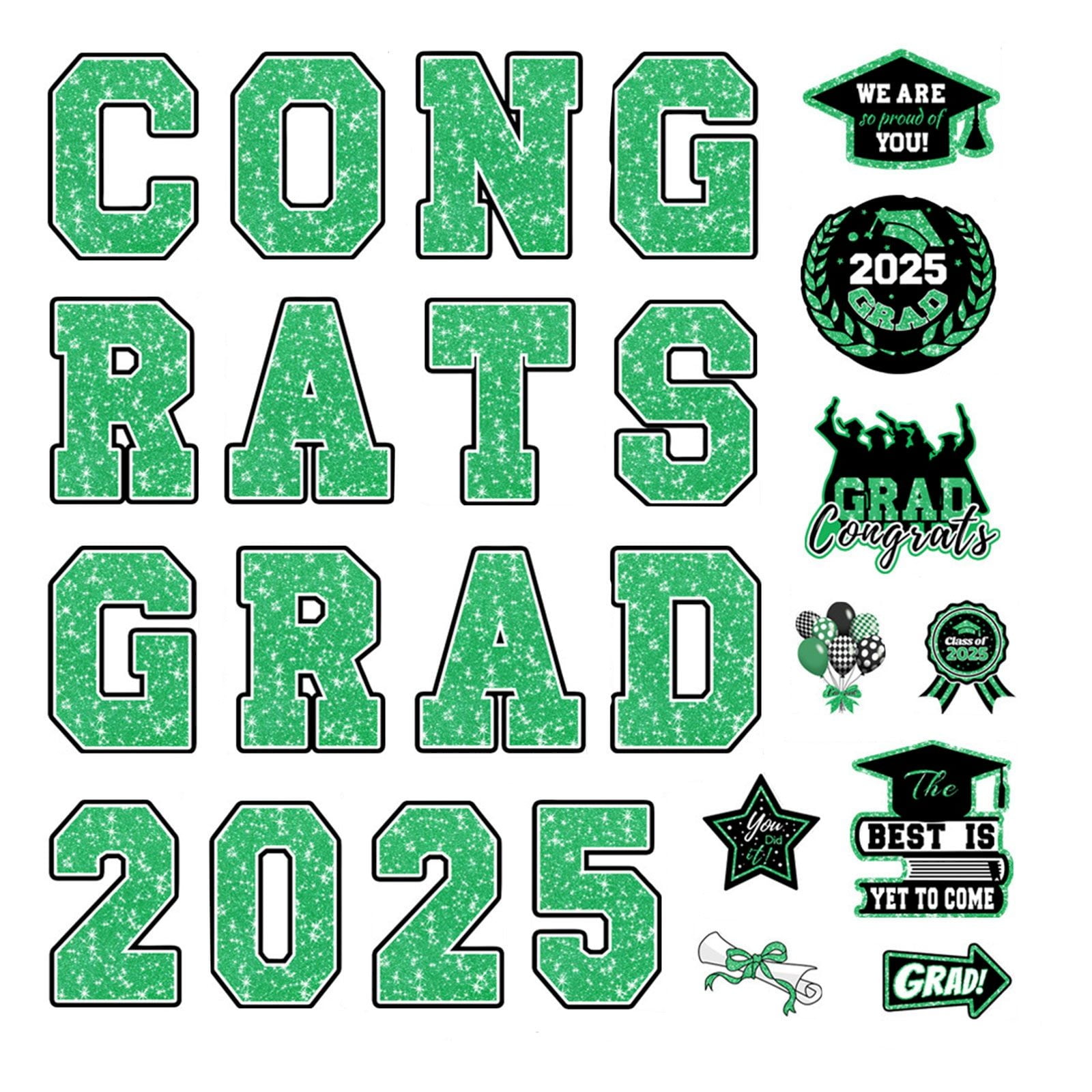Stickers,2025 Graduation Car Magnets Decorations Graduation Fridge Magnets Car Garage Door Stickers Class Of 2025 Congrats Grad Cruise Door Decorations