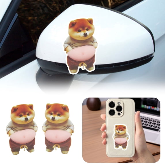 Stickers,3D Shiba Inu Dog Belly Sticker Cute 3D Soft Belly Stickers Stomach Design Adhesive Dog Sticker Decorative Fun Stickers For Adults Decals