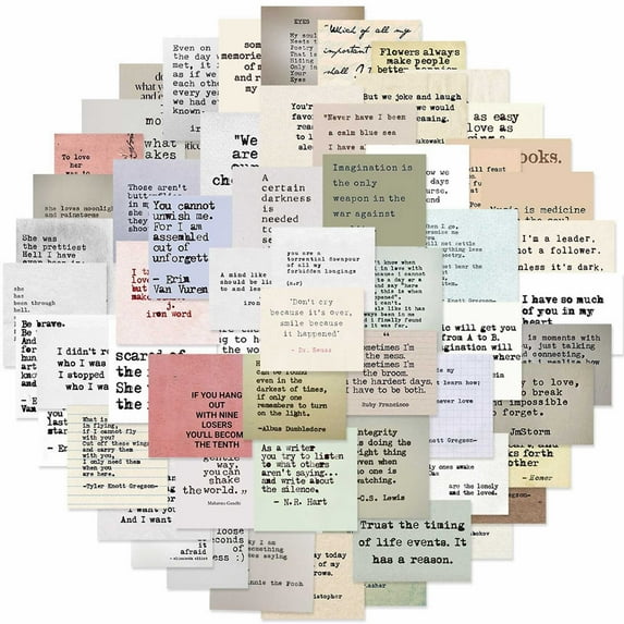 Stickers 60 Pieces Retro Typewriter Motivational Quotes Stickers Inspirational Vintage Journaling Stickers Famous Words Scrapbook Stickers for Planner Journal Journal Laptops