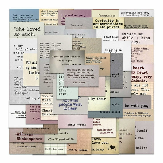 Stickers 60 Pieces Retro Typewriter Motivational Quotes Stickers Inspirational Vintage Journaling Stickers Famous Words Scrapbook Stickers for Planner Journal Journal Laptops