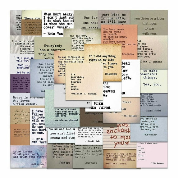 Stickers 60 Pieces Retro Typewriter Motivational Quotes Stickers Inspirational Vintage Journaling Stickers Famous Words Scrapbook Stickers for Planner Journal Journal Laptops