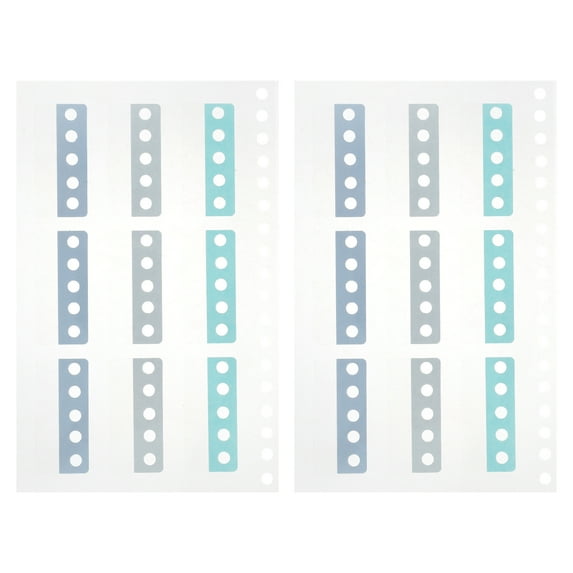 Stickers Bookmarks 2 Sheets Office Chaiers Divider Tabs on Loose-leaf Hole Repair Subsidy Paper Pp